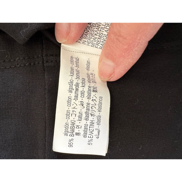 Zara Black cropped crew neck short sleeve stretch knit top Size L - Picture 7 of 8